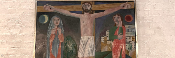 Jesus breitet seine Arme aus