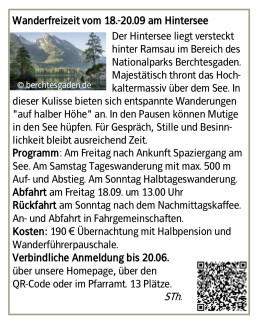 Plakat Wanderfreizeit