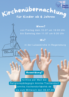 Einladungsplakat Kirchenübernachtung