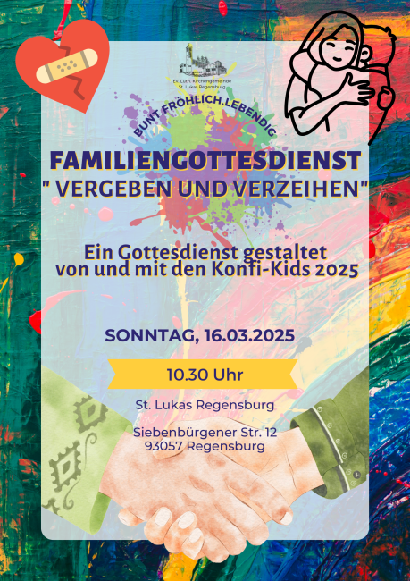 Plakat Familiengottesdienst Vergeben und Verzeihen