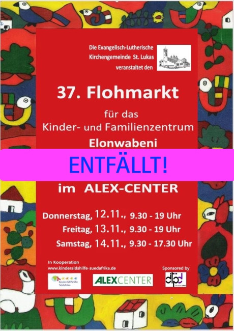 Elonwabeni Flohmarkt entfällt!